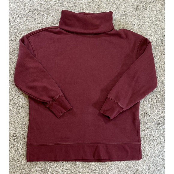 Athleta Women’s Long Sleeve Turtleneck Pullover Sweater Size Small Red Fleece - Picture 1 of 6